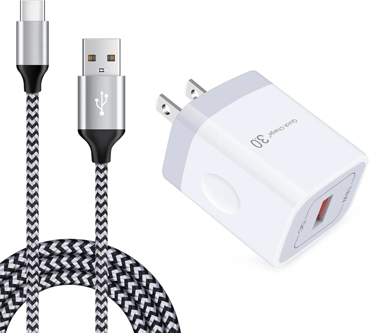 ONITOON ONITOON Quick Charge 3.0 18W Wall Charger with 6ft USB-C Cable — product photo