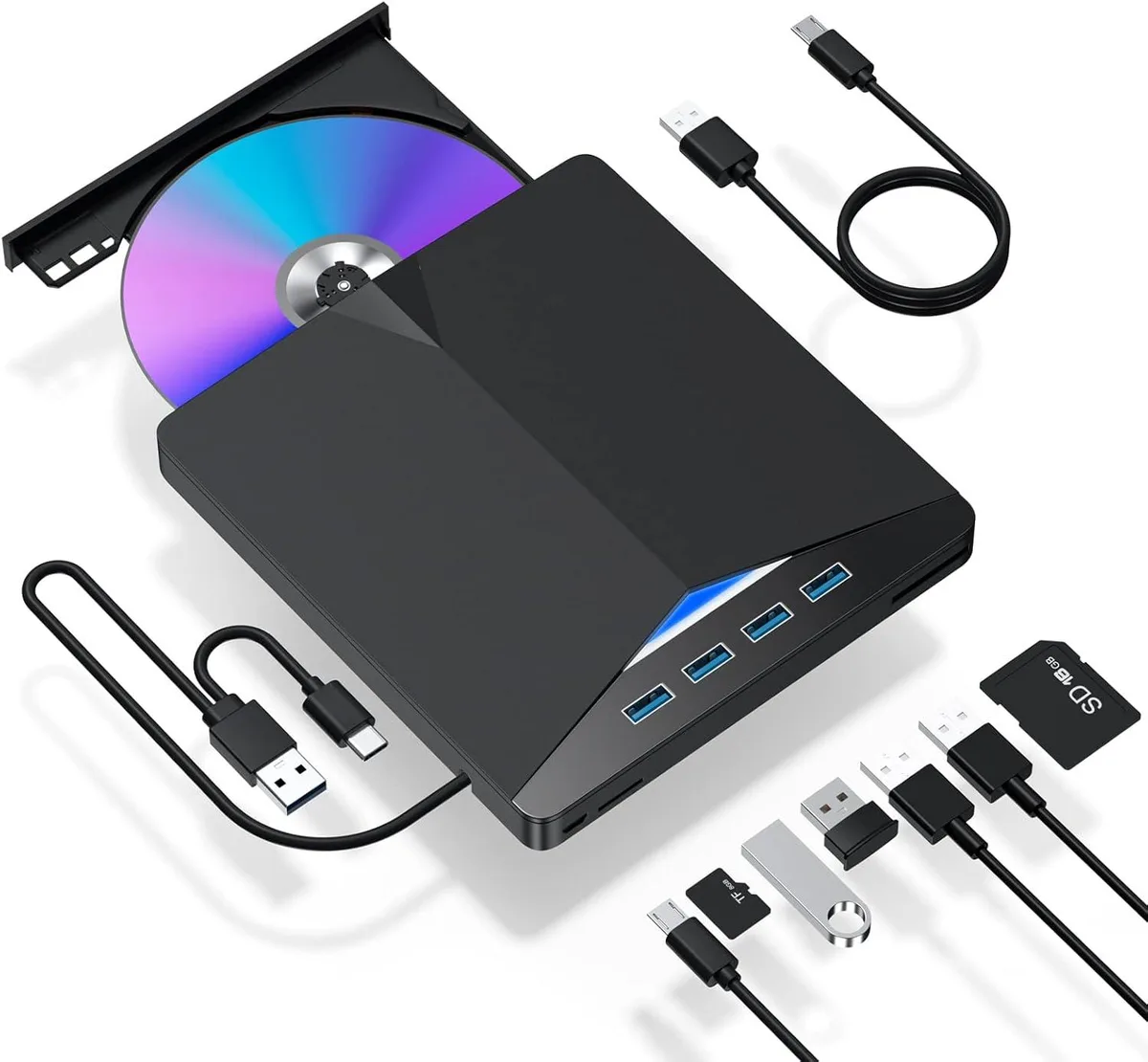 FANTEC FANTEC 7-in-1 USB 3.0 Blu-ray Player (Jet Black) — product photo