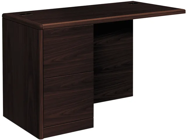 HON HON H10712L.NN 10700 Series Left Pedestal Return 48" x 24" x 29.5" Mahogany office furniture — product photo