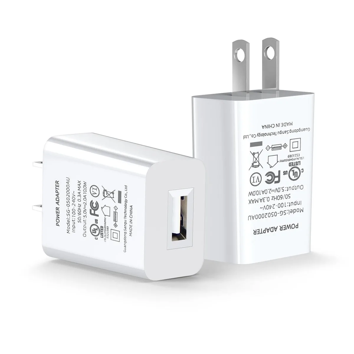  Accessory Power SG-0502000AU 5V 2A USB power adapter 20' 2-pack — product photo