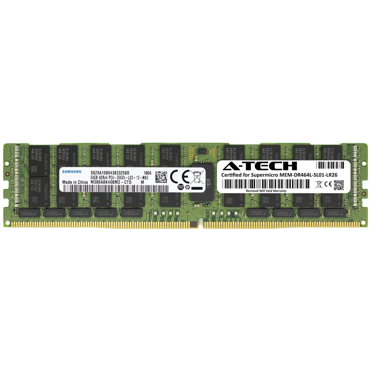 A-Tech A-Tech 64GB DDR4 2666MHz CL19 4Rx4 LRDIMM Server Memory — product photo