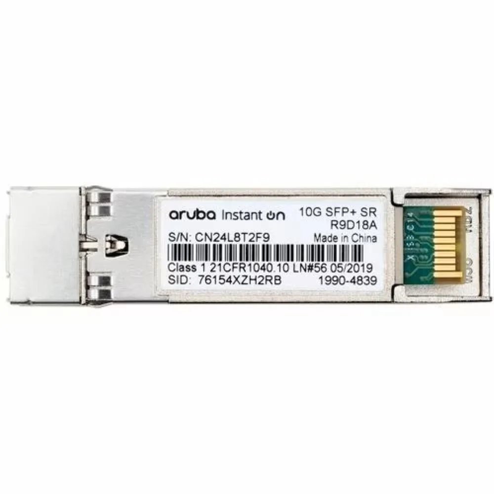 HPE Networking Instant On HPE Networking Instant On R9D18A 10G SFP+ LC SR 300m OM3 MMF Transceiver — product photo