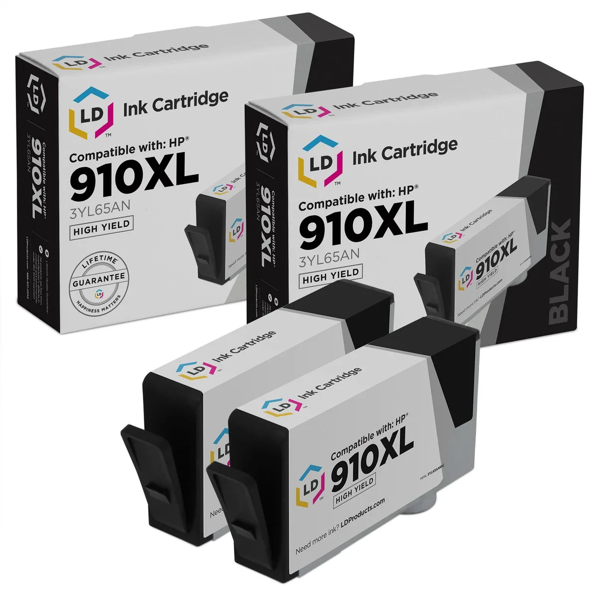LD Products LD Products HP 910XL 3YL65AN Black Ink Cartridge 2-Pack — product photo