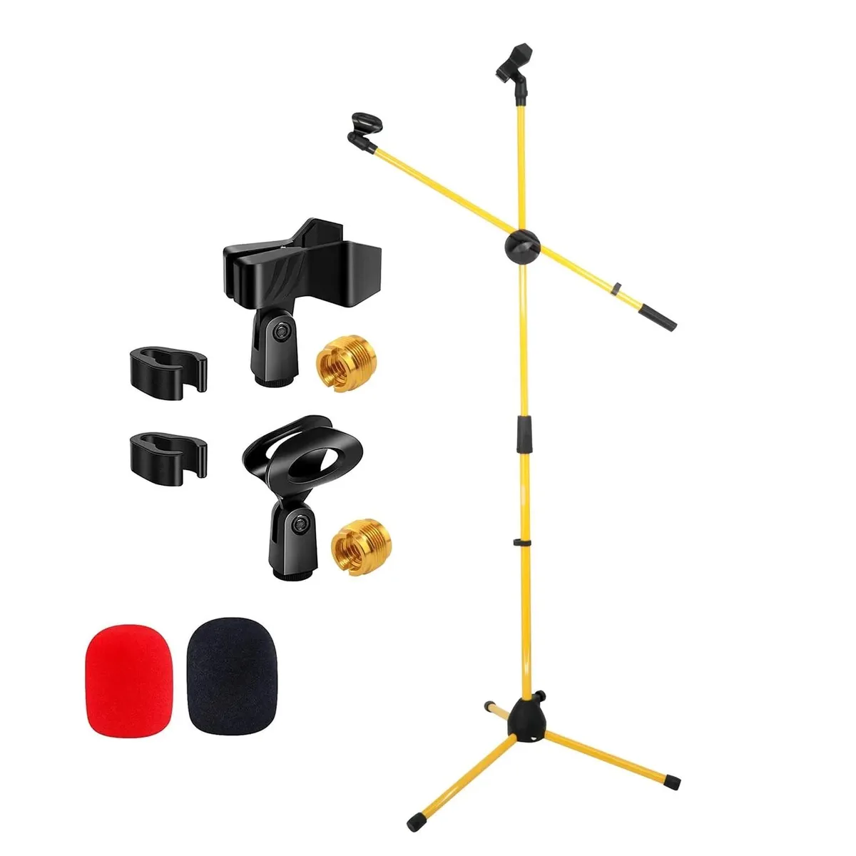 5 Core 5 Core MS DBL G YLW Dual Mic Stand Tripod Boom 27in Yellow — product photo