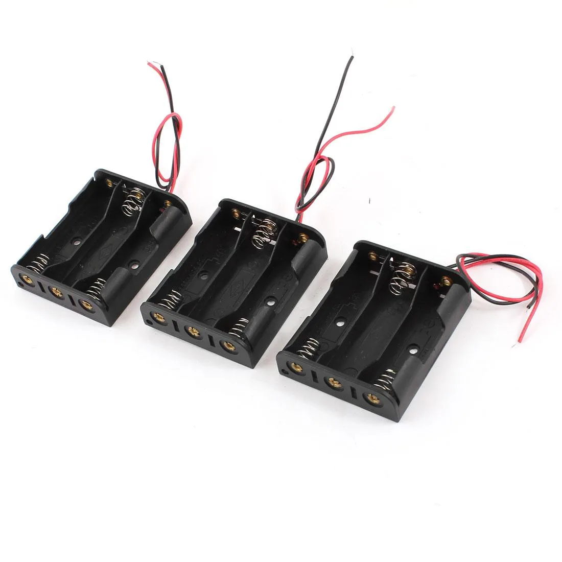 Unique-Bargains Unique-Bargains 4 Pcs Wired 3 x 1.5V AA Battery Holder Black — product photo