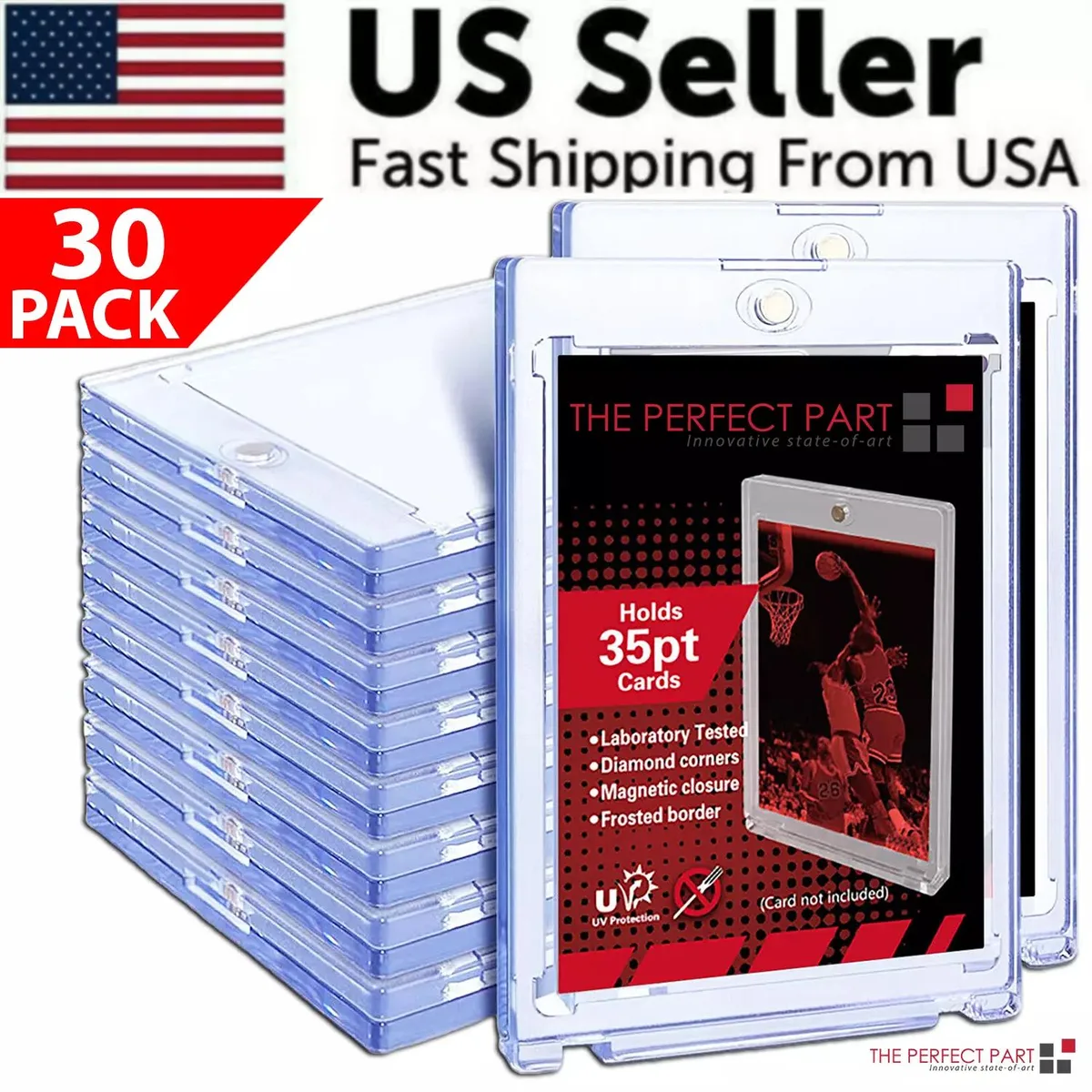 NShi NShi 30 Pack Magnetic Trading Card Holders 35pt Clear UV Protection — product photo