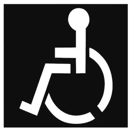 PVC handicap symbol stencil 15 1/2 in character height 19 1/2 in overall height