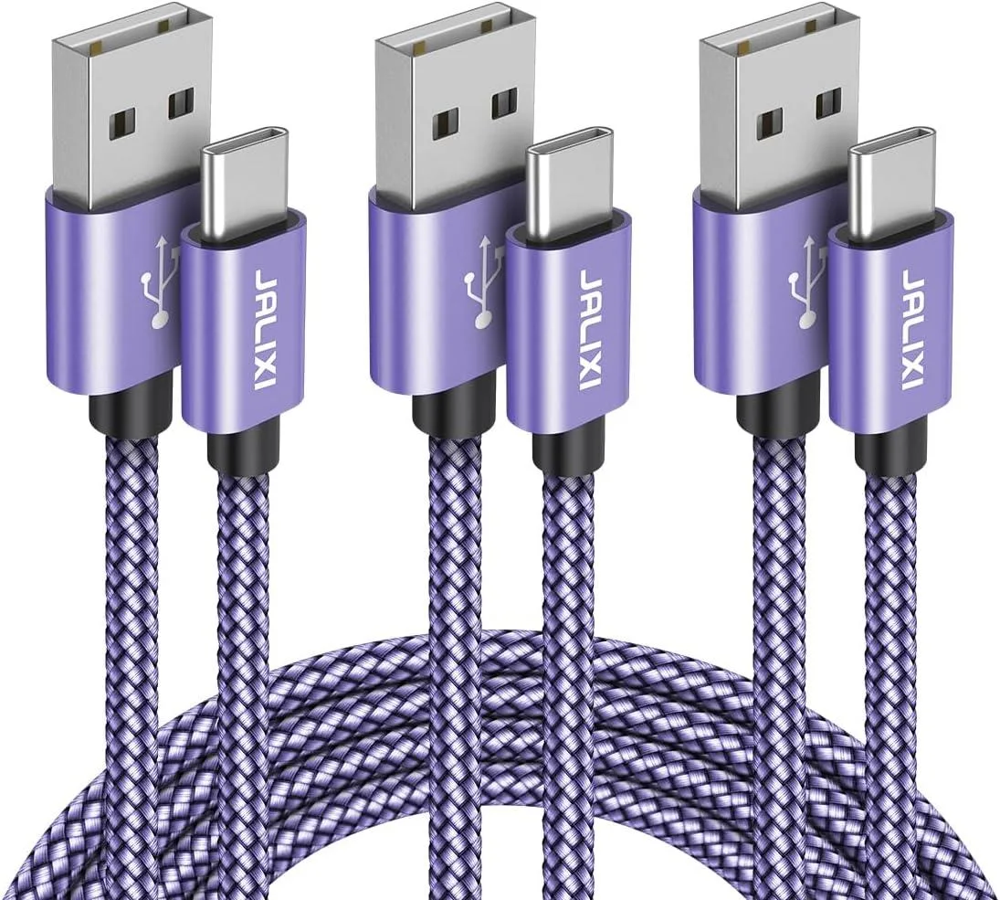 RUOCLRIS RUOCLRIS USB-A to USB-C Cable 3-Pack (3ft 6ft 10ft) Purple — product photo