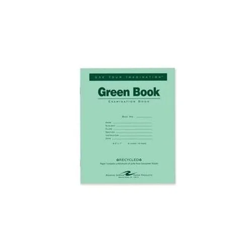 Roaring Spring 77508 examination book with stapled wide-ruled sheets and preprinted cover fields