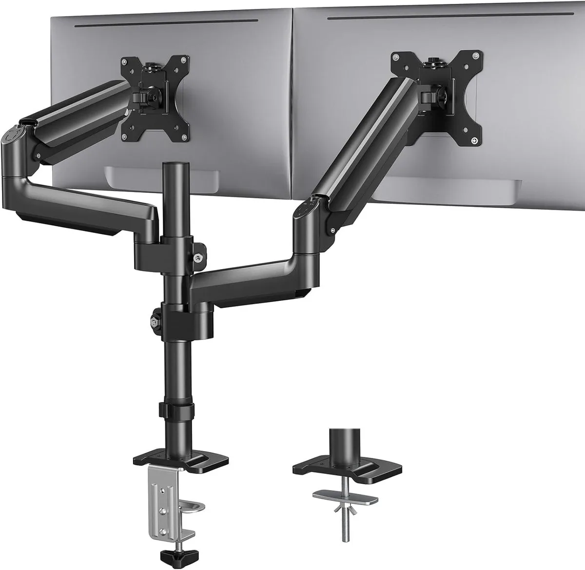 PISKEKAT PISKEKAT Server Rack Dual Monitor Mount 32" 19.8lbs VESA 75/100mm 13" Pole 20.87" Height — product photo