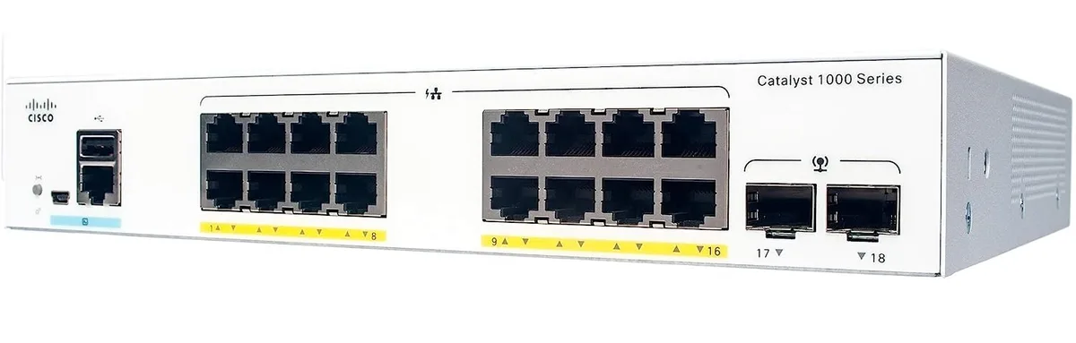 Cisco Systems, Inc. Cisco Systems, Inc. C1000-16P-2G-L 16-port PoE+ network switch — product photo