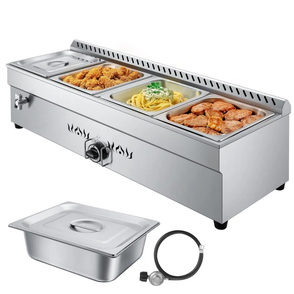 VEVOR VEVOR 4-Pan Propane Steam Table 11600 BTU Stainless Steel — product photo