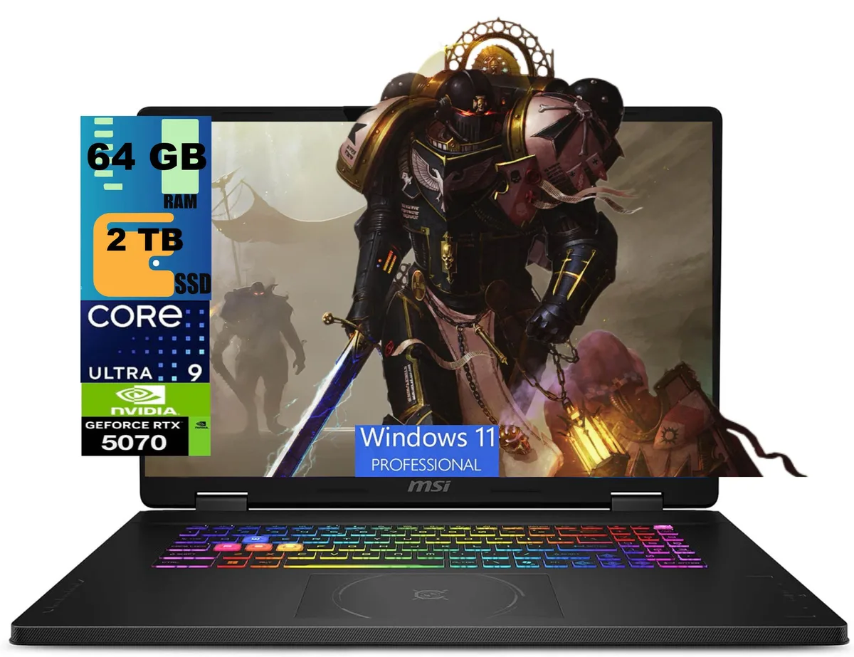 MSI MSI Crosshair 18 gaming laptop 18 QHD+ 240Hz Ultra 9 275HX RTX 5070 64GB 2TB GDDR7 — product photo