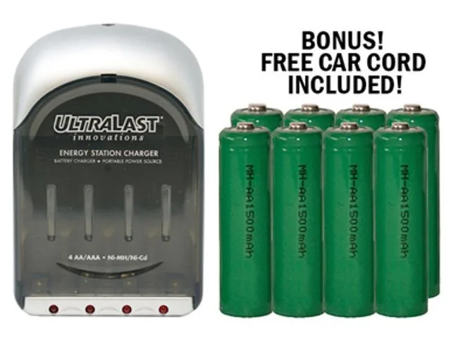 DUSLAN DUSLAN ULINOV3 standard battery charger with 8 AA 1500 mAh NiMH batteries — product photo