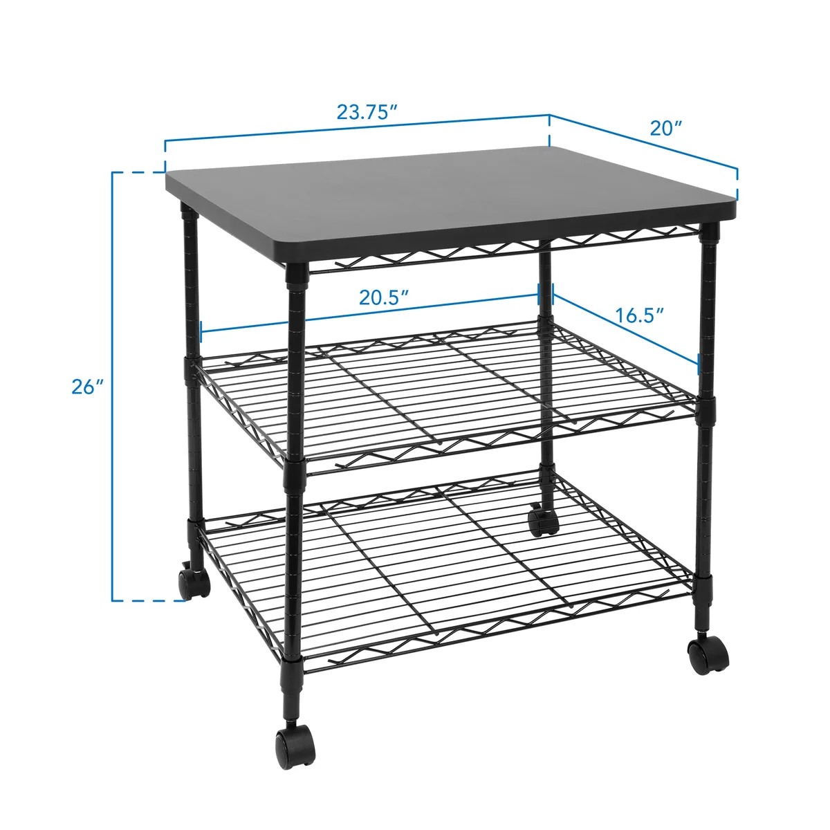 Mount-It Mount-It MI-7856 Three-Tier Printer Cart Black — product photo