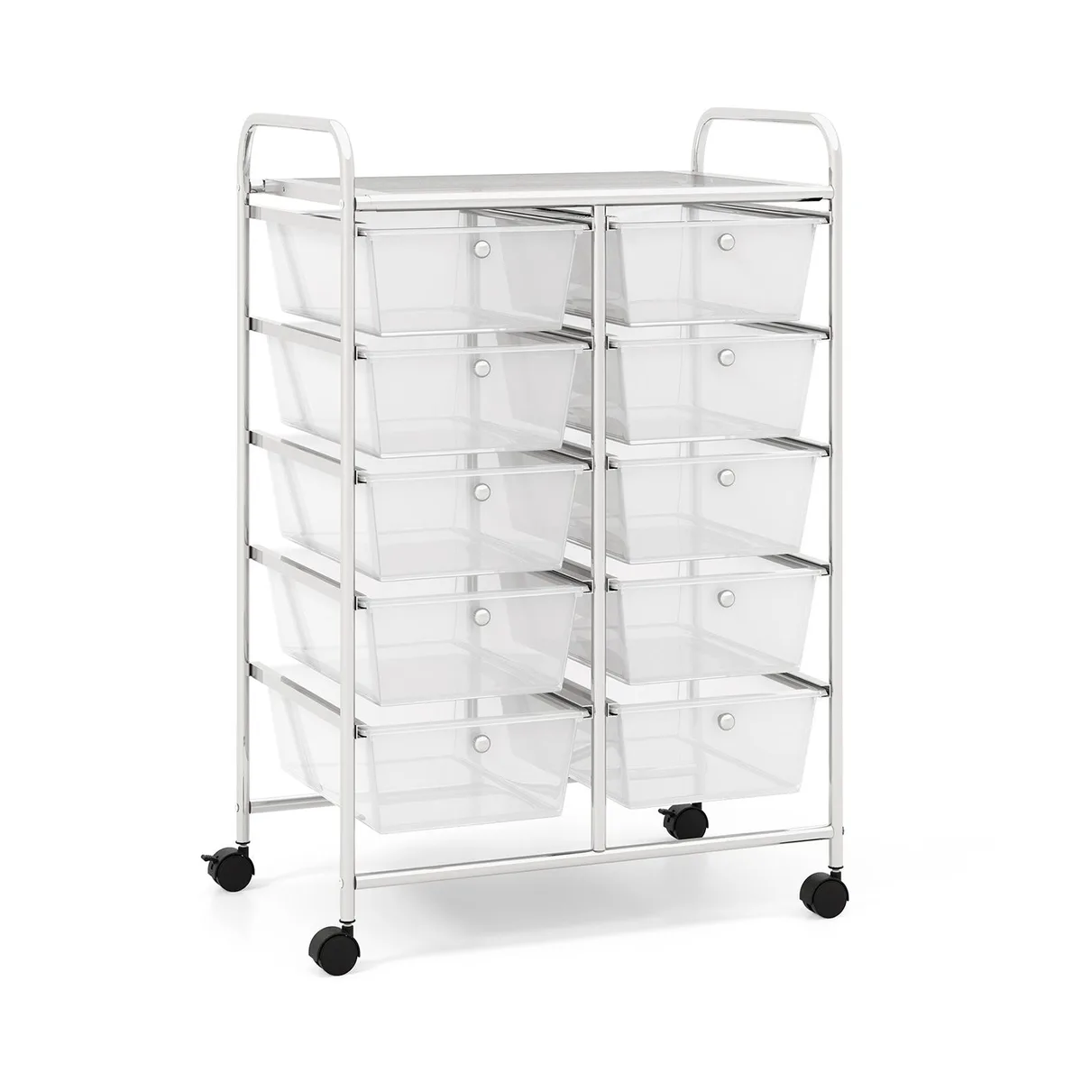 SlickBlue SlickBlue 10-Drawer Rolling Storage Cart Transparent 26x14.5x34in — product photo