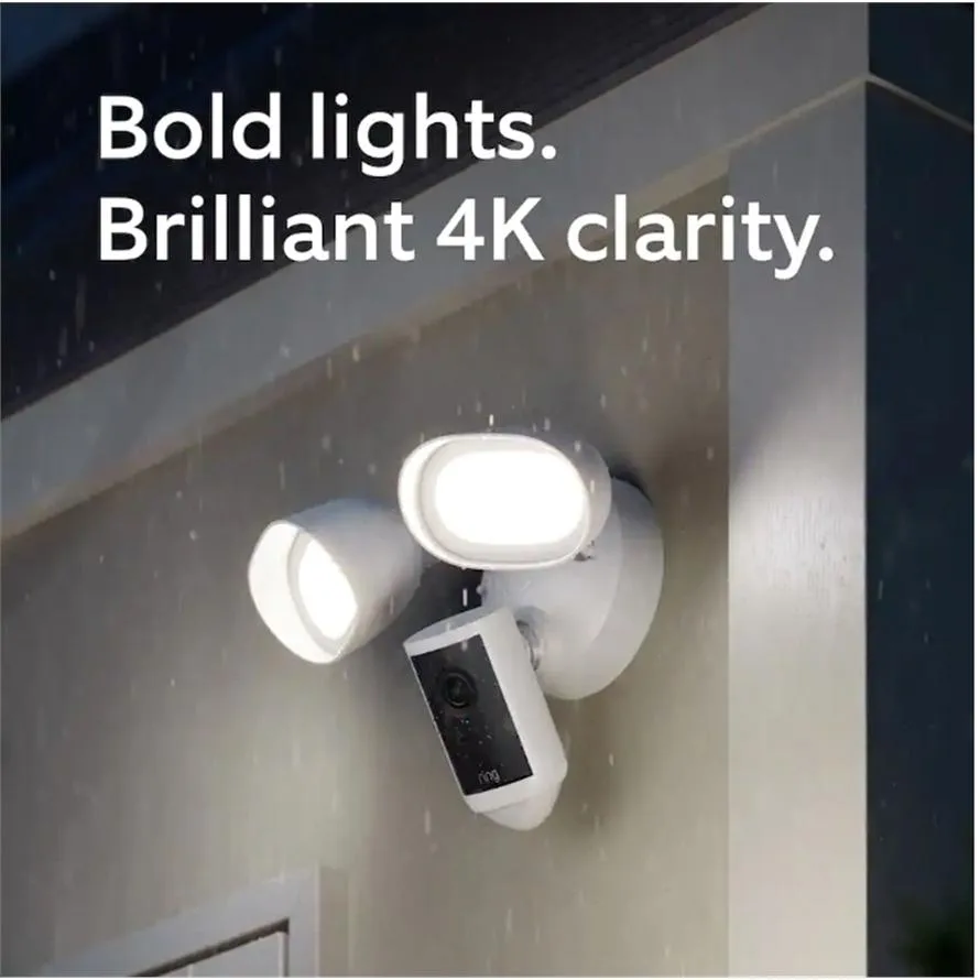 Ring Ring Floodlight Cam Pro Silver Wired surveillance security system — product photo