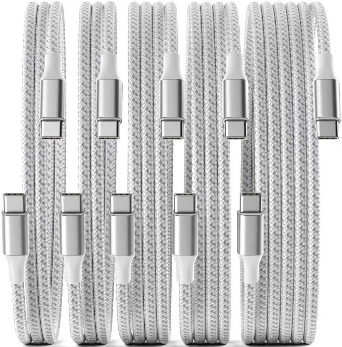 miqpower miqpower USB-C Cable 5 Pack 3/3/6/6/10 ft 60W 480Mbps Braided — product photo