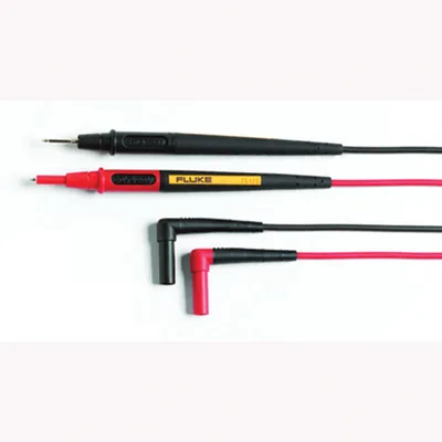 Red and black retractable test lead with silicone insulation and lantern tips