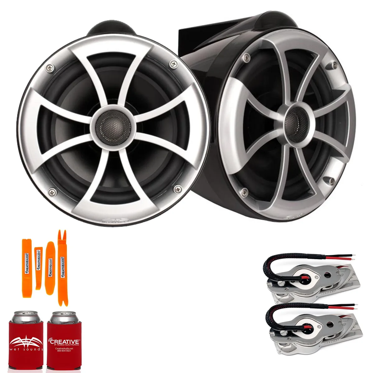 Wet Sounds Wet Sounds ICON8-BX 8" Tower Speakers with Stainless Swivel Base Black — product photo