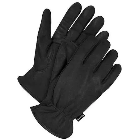 BDG BDG 20-9-368-S Leather Drivers Gloves Deerskin Palm Shirred Slip-On Black — product photo