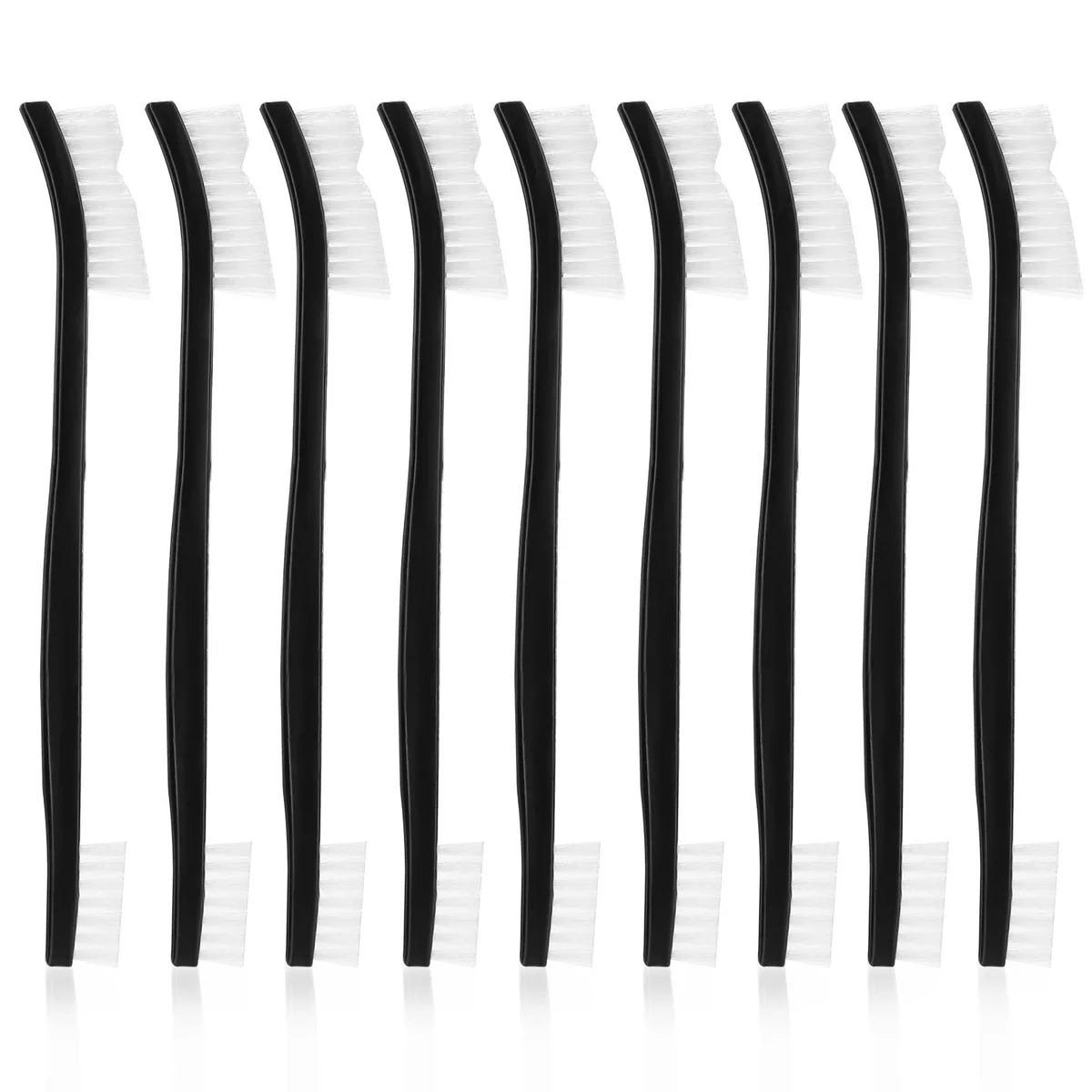  Abeillo Double-Ended Nylon Cleaning Brushes Set of 9 Black White — product photo
