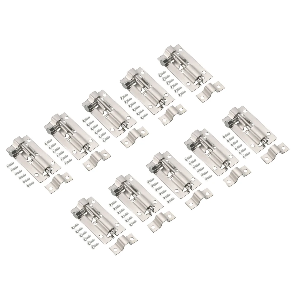 Unique-Bargains Unique-Bargains Door Barrel Bolt Latch 2 Inch 10 Pack Stainless Steel — product photo