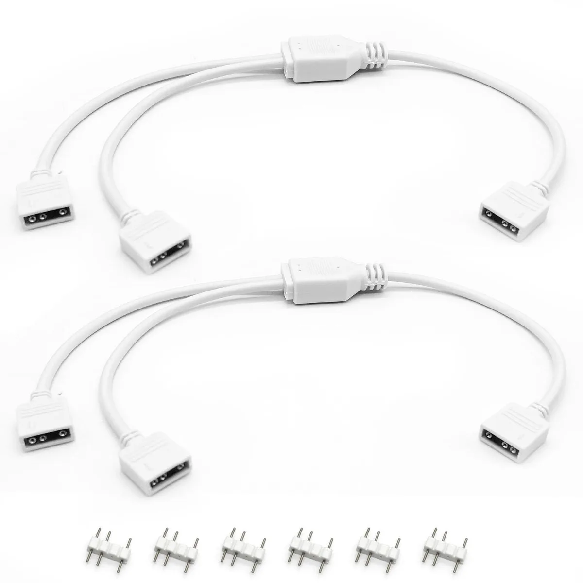 Jstincal White 5V 3-Pin ARGB 1-to-2 Splitter Cables 2-Pack 11.8in — product photo