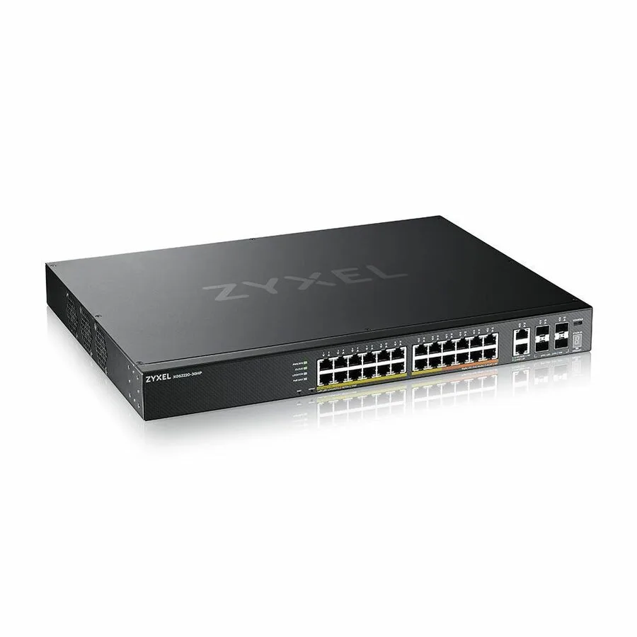ZyXEL ZyXEL XGS222030HP 24-port L3 managed PoE+ network switch, 26 PoE ports, 4 SFP+ 10G uplinks, 2 10G RJ-45 — product photo