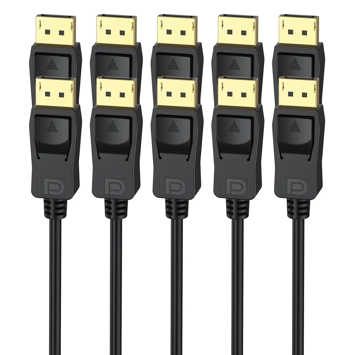 UVOOI UVOOI DisplayPort 1.2/1.3 Cable 6 ft 5-Pack 2 in 1 accessory — product photo