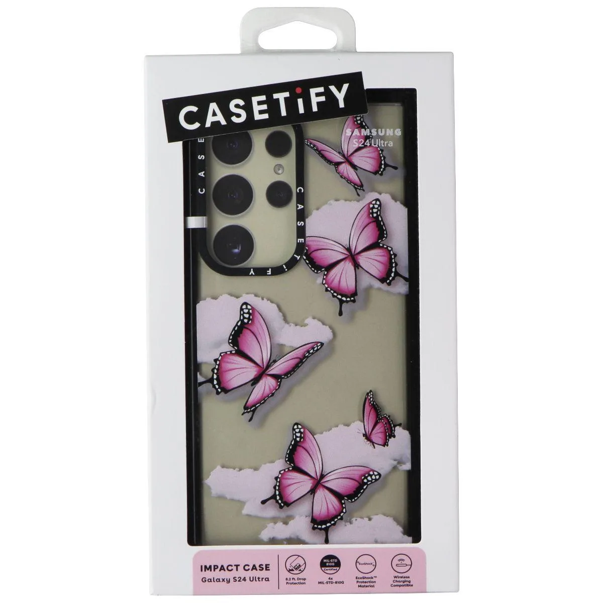 Casetify Casetify Impact Series Case for Galaxy S24 Ultra Pink Butterflies — product photo