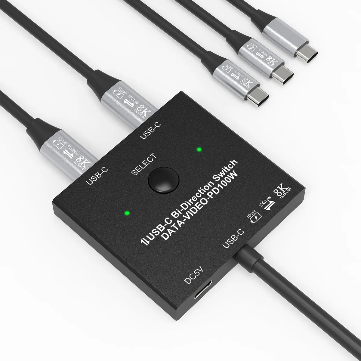 BUCIER BUCIER USBC-AB201-EC Bi-Directional 8K USB-C KVM Switch — product photo