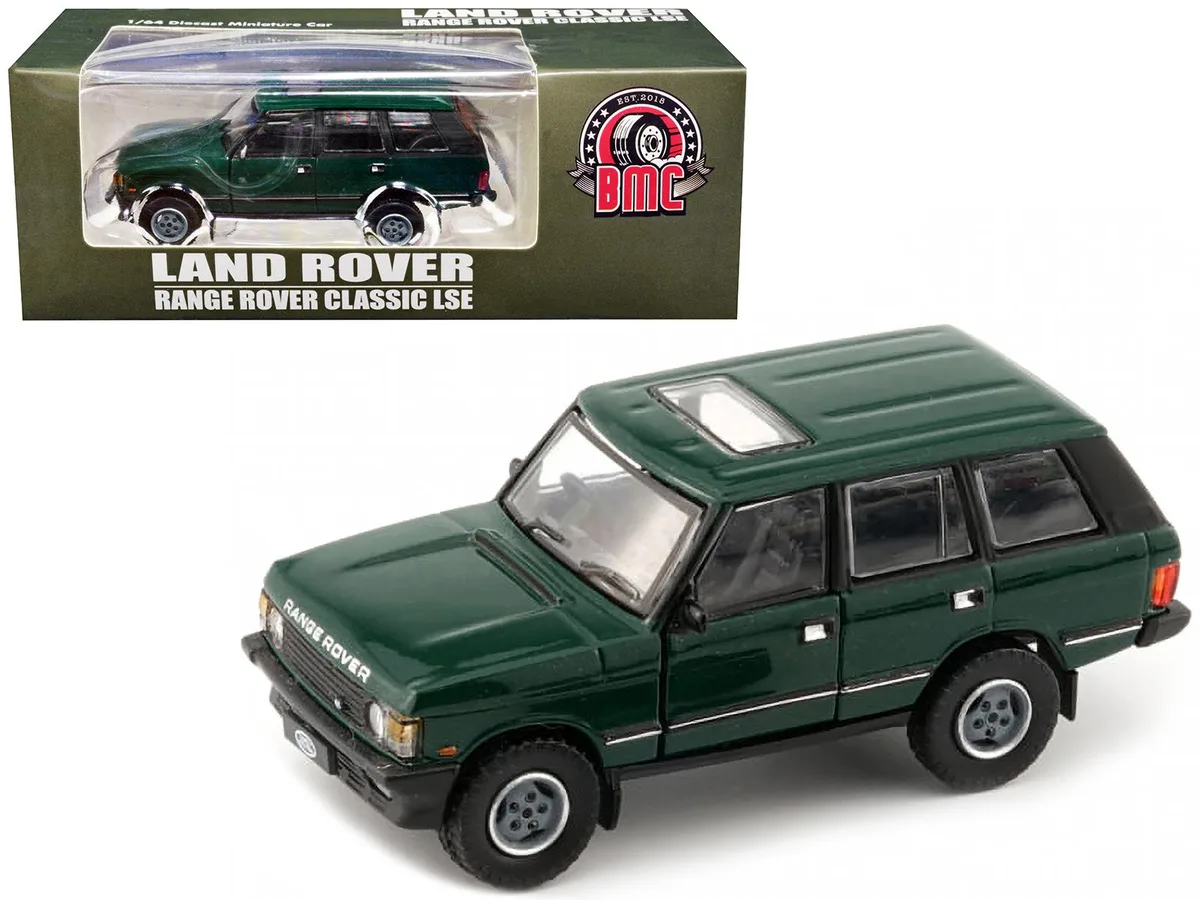 BM Creations BM Creations Land Rover Range Rover Classic LSE RHD Green Sunroof Extra Wheels 1/64 Diecast — product photo