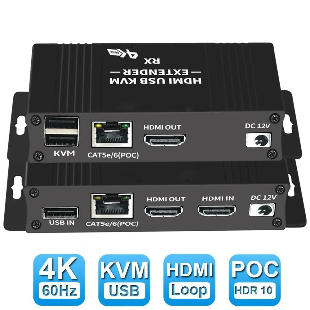 ESTONE ESTONE OZD5-1D6-1 4K 60Hz HDMI USB KVM Switch 196ft — product photo