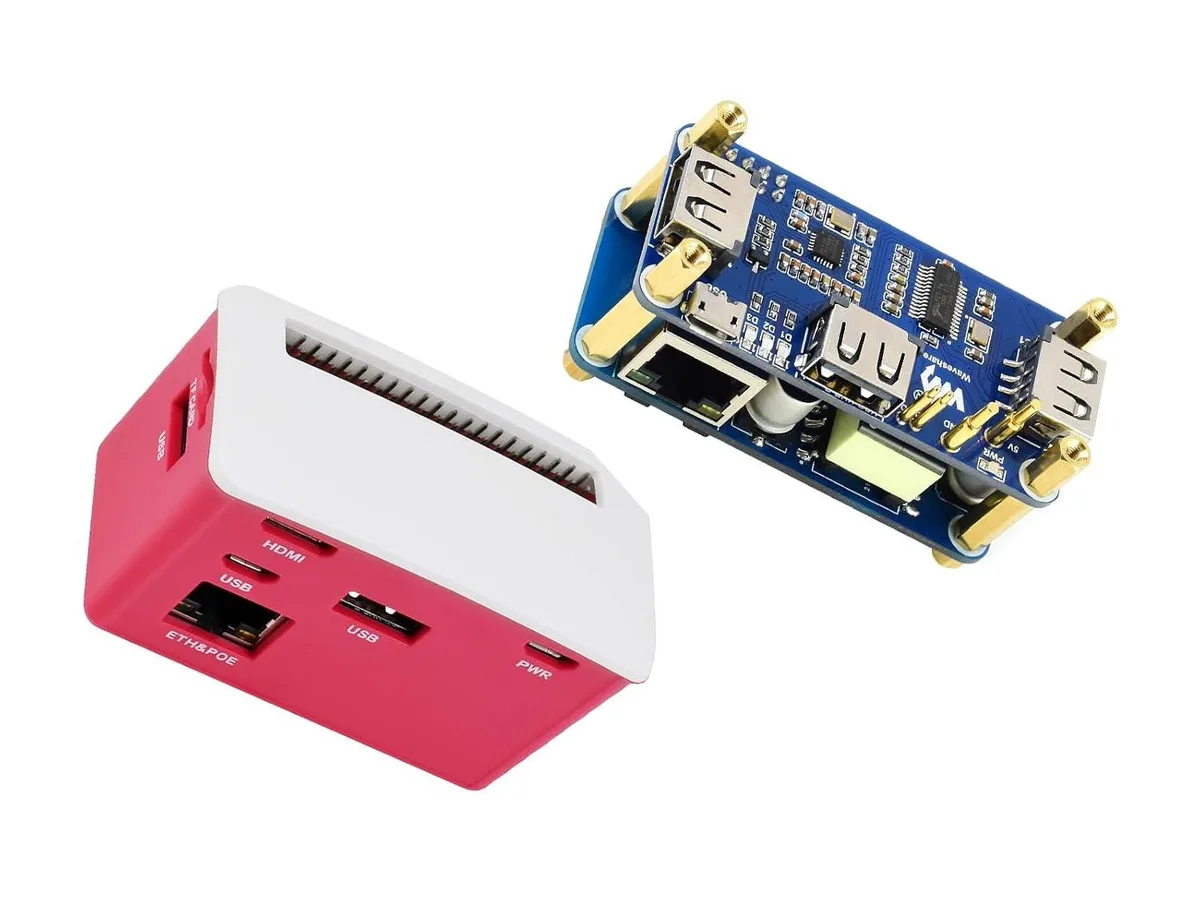 LORDWORLD LORDWORLD PoE Ethernet USB Hub HAT with ABX Case for Raspberry Pi Zero — product photo