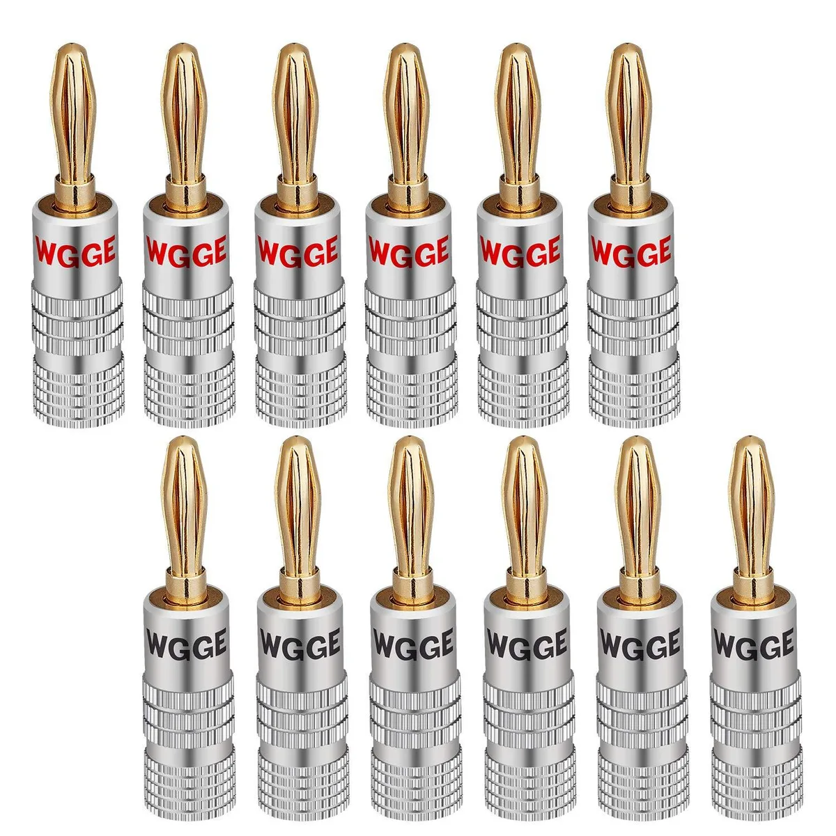 Boxwave Boxwave WG-009 Banana Plugs Audio Adapter 24k Gold Dual Screw Lock 6 Pairs 12 pcs — product photo