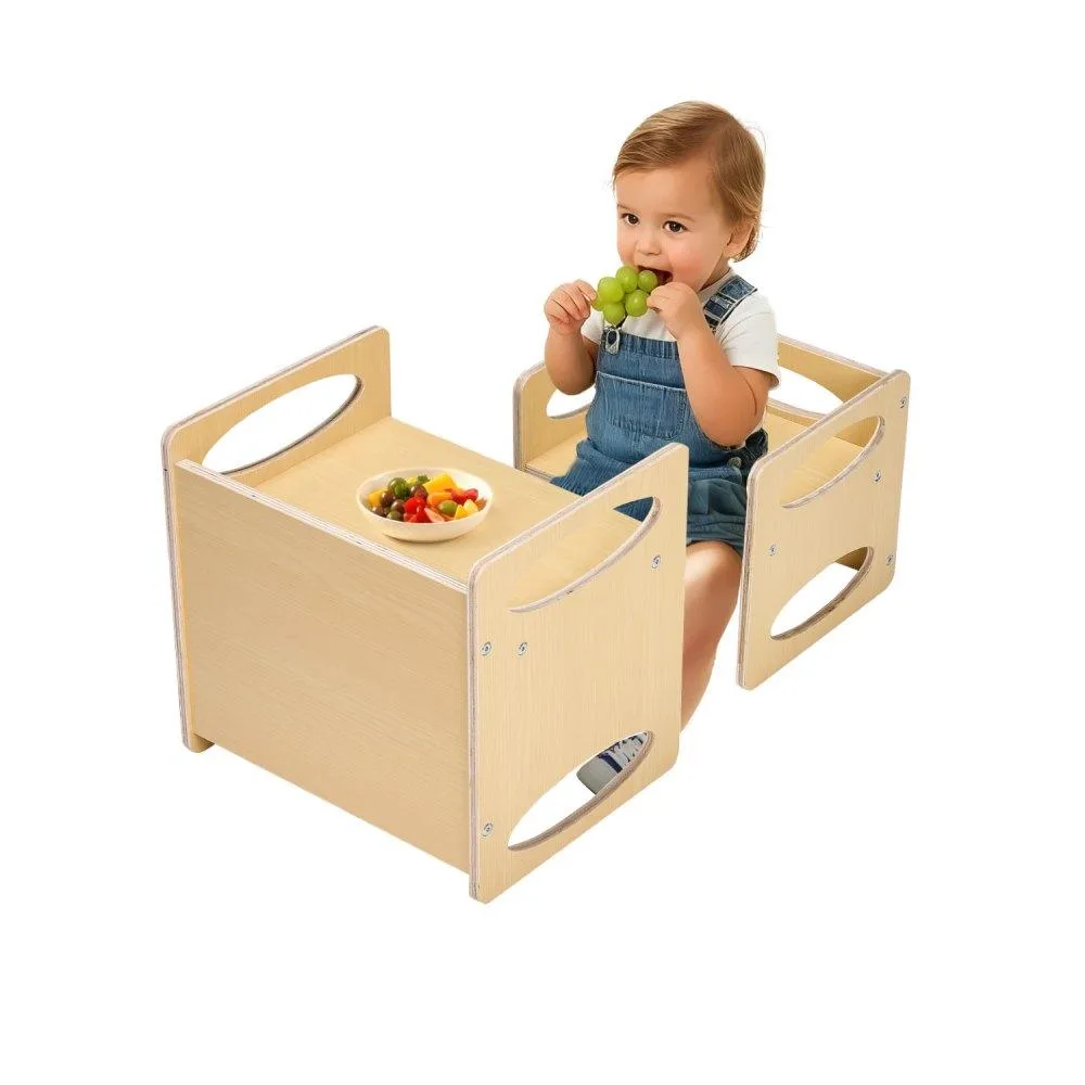 VEVOR VEVOR Montessori Weaning Table and Chair Set Natural Wood — product photo