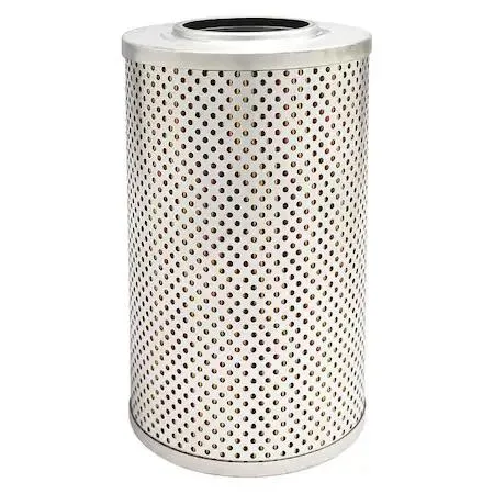 White cylindrical hydraulic filter cartridge with metal end caps and integral gaskets