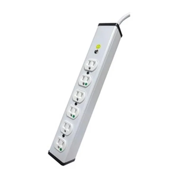 Wiremold Wiremold ULM6-6 Medical Outlet Strip 15A 6ft White — product photo