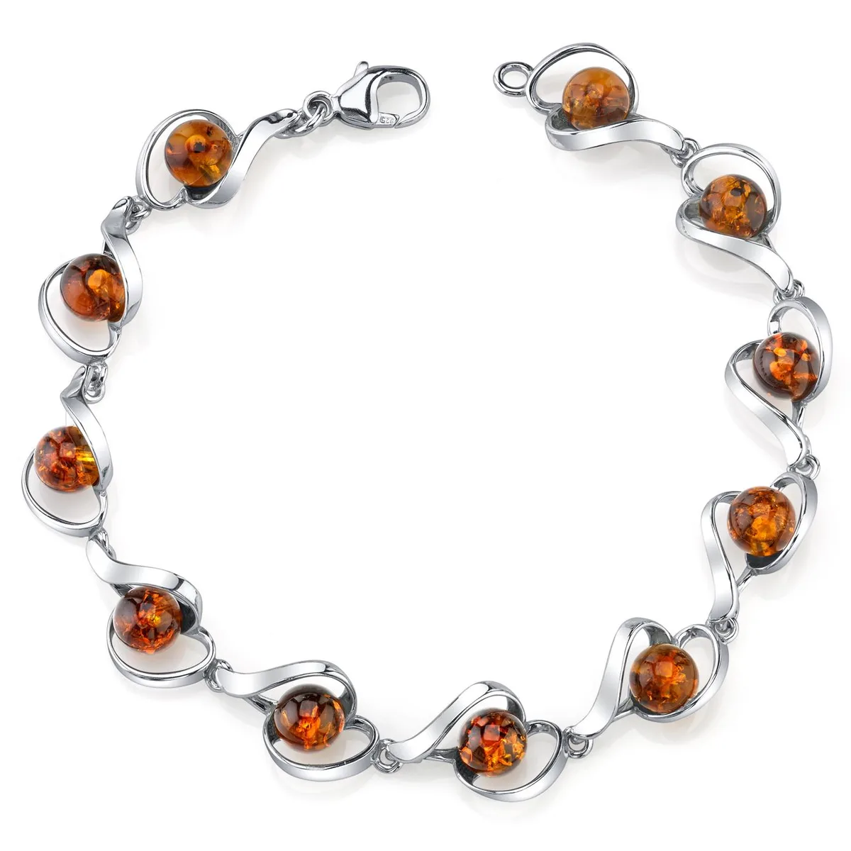 Oravo Oravo Baltic Amber Bracelet Sterling Silver Cognac 11 Round 7.5 inch — product photo