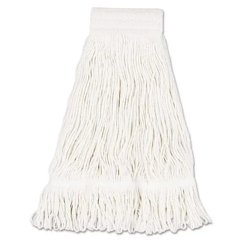 Boardwalk Boardwalk BWK524C 24 oz Looped-End Wet Mop Heads White 12/Carton — product photo
