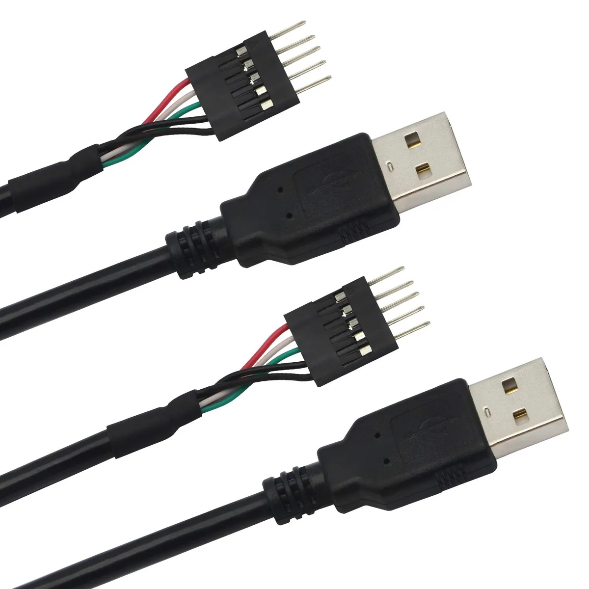 BUCIER BUCIER 5-Pin Motherboard Header to USB 2.0 Type A Adapter Cable 2-Pack 1 ft — product photo