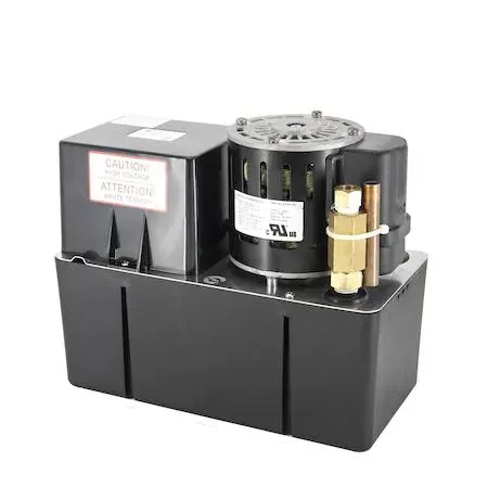 White rectangular condensate pump with one gallon tank and safety switch