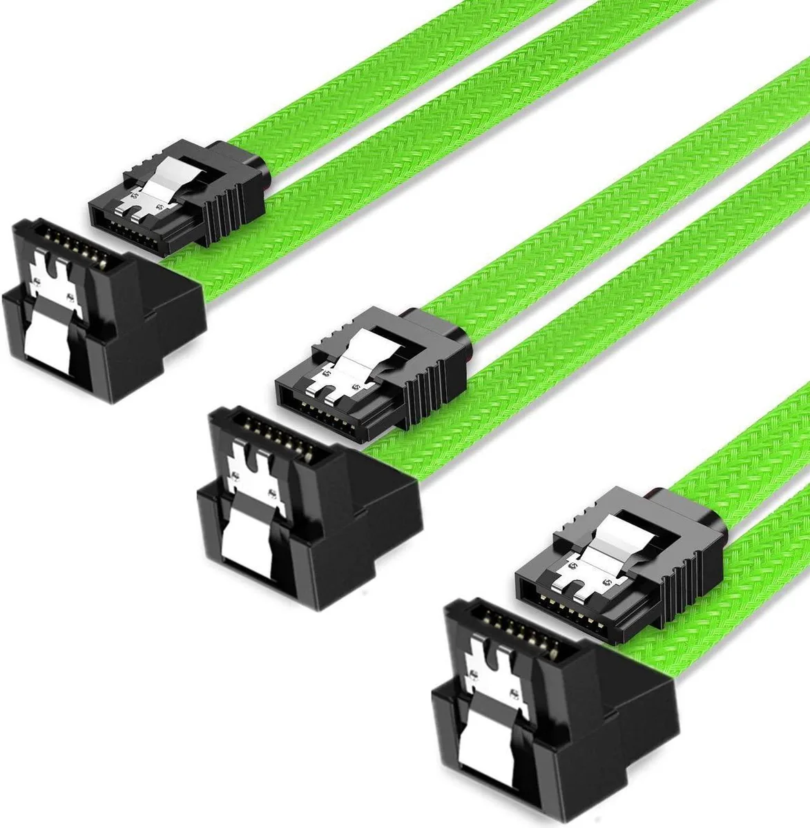DIXSG DIXSG SATA cable 3-pack 90° 50cm green — product photo