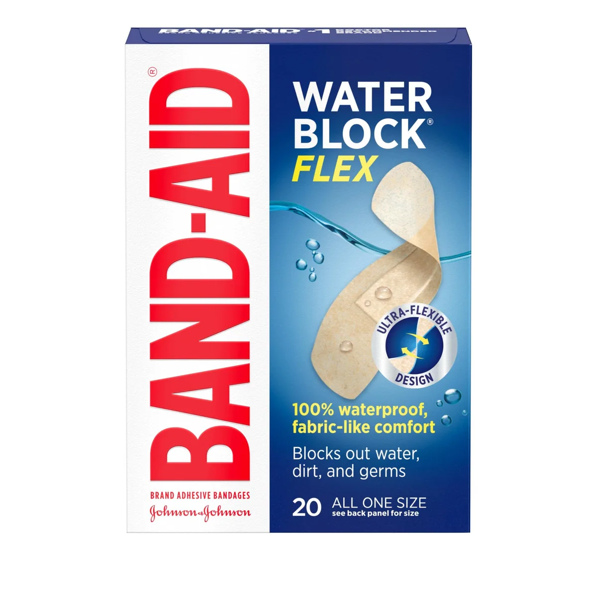 Cardboard box containing twenty nude adhesive bandages