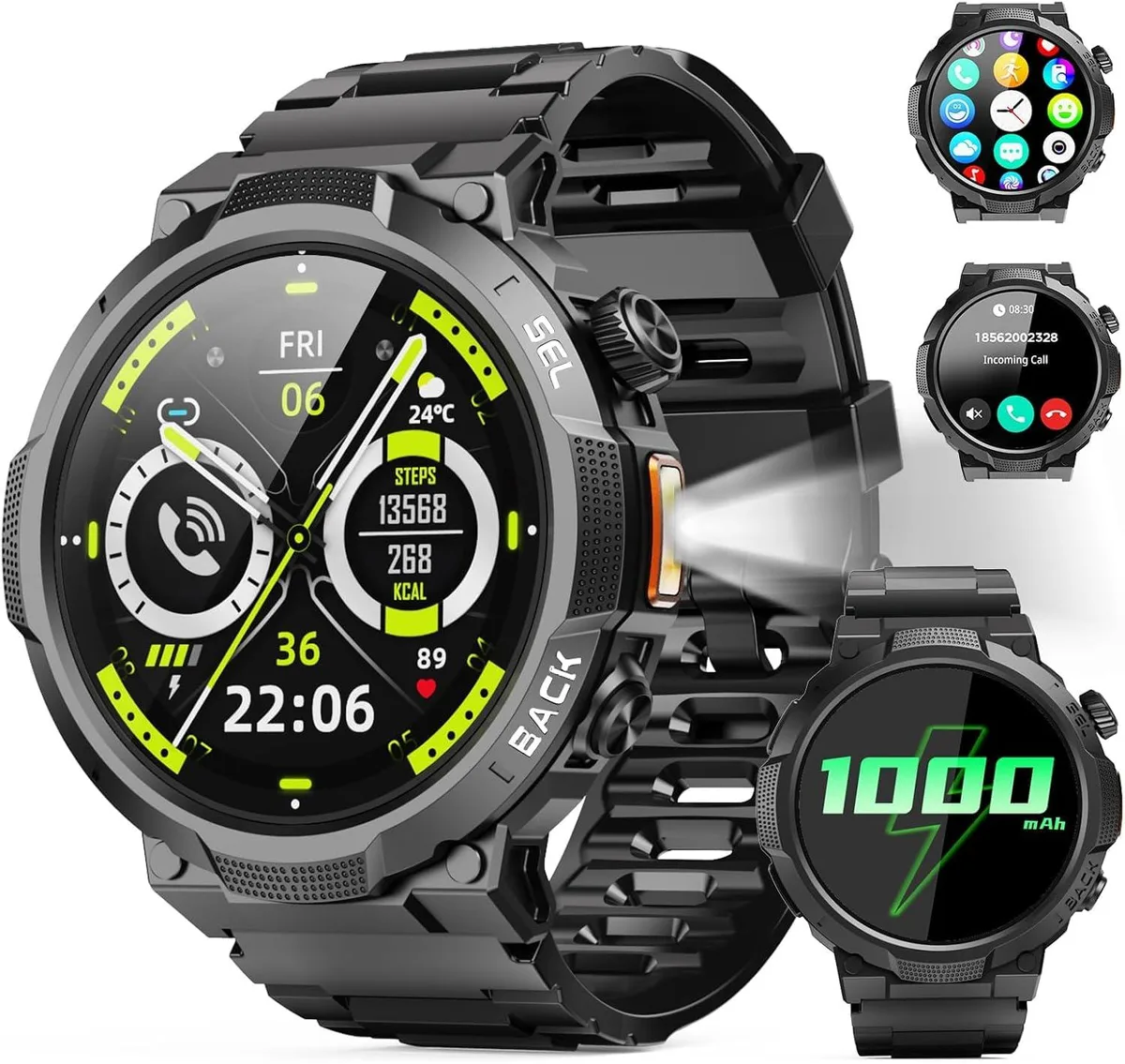  Soudorv S50 Military Smartwatch 50-Day Battery Bluetooth 5.3 LED 1.53 — product photo