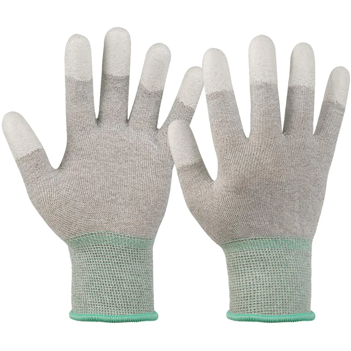  JM-FUHAND FJD-3C anti-static glove Medium 2 pairs carbon fiber PU coated 10^6-10^8 resistance .3 decay — product photo