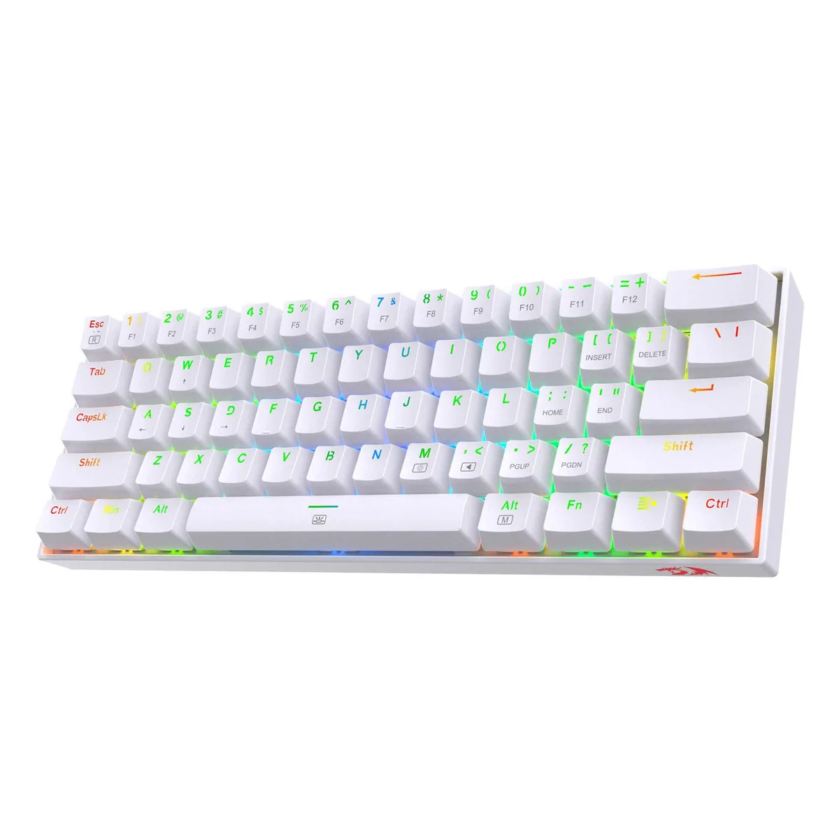 Redragon Redragon K630 Dragonborn 60% Wired RGB Gaming Keyboard White Red Switch — product photo