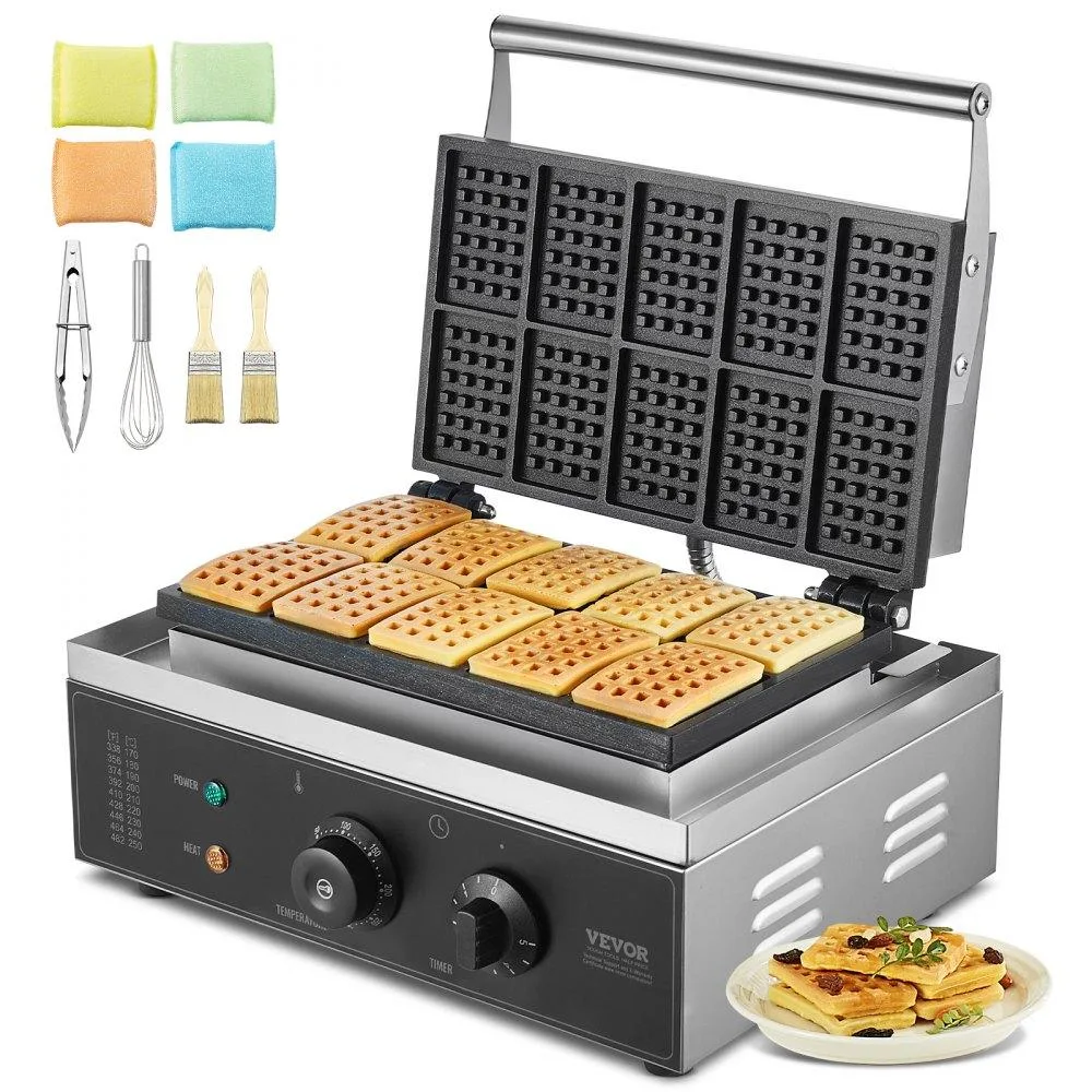 VEVOR VEVOR 10P Waffle Maker 10PCS 1550W Stainless Steel — product photo