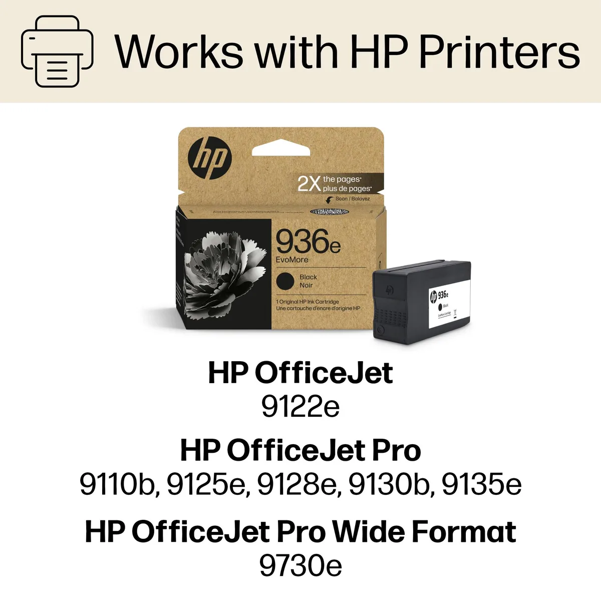 HP HP 936e EvoMore Black Ink Cartridge 2500 Pages 4S6V6LN — product photo